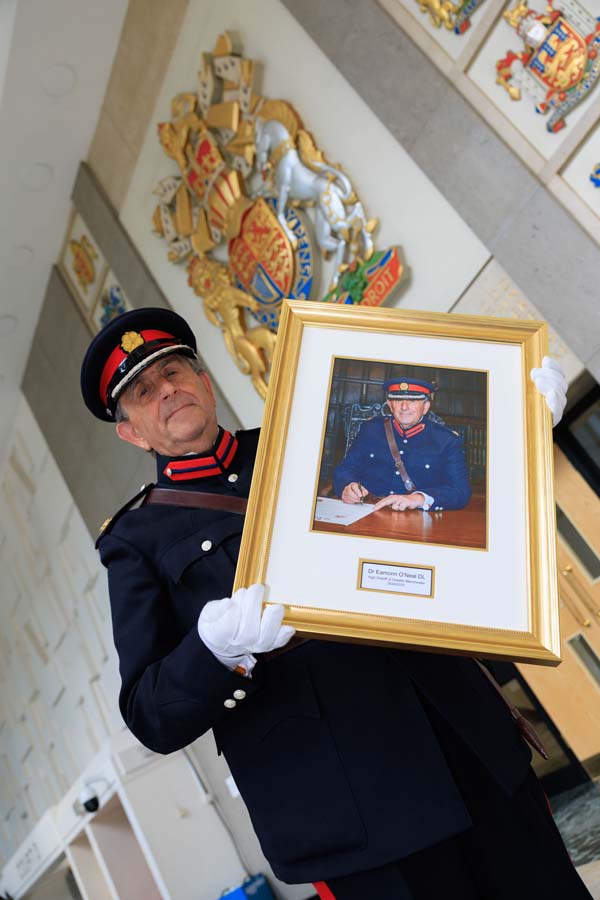 Signing and Hanging High Sheriff Portrait Hanging